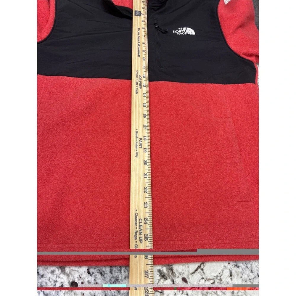The North Face Denali Mens M Half Zip Red Black Fleece Pullover Jacket Hiking